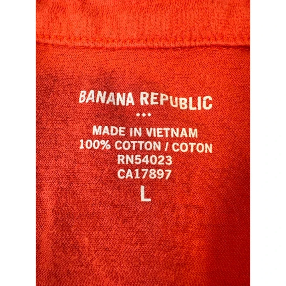 Banana Republic Mens Red Cotton Short Sleeve‎ Polo Shirt Two Pocket Size L
